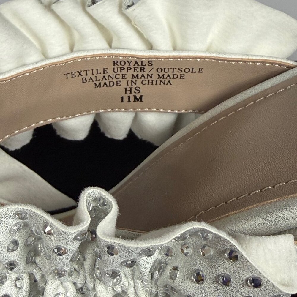 Charles by Charles David Royals Sandals Women’s 11 White Rhinestone Block Heel - Picture 3 of 14